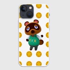 Чехол для iPhone 13 mini с принтом Animal crossing   Nook в Курске,  |  | Тематика изображения на принте: animal crossing | nook | детский | желтый | игра | компьютерный | кроссинг | монеты | нок | нук | персонаж | подарок | том нук | узор | энимал кросинг