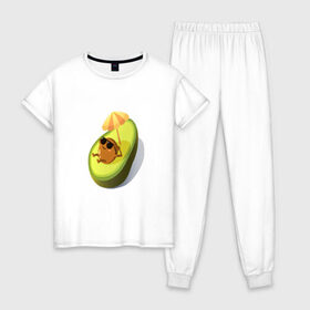 Женская пижама хлопок с принтом Авокадо в Курске, 100% хлопок | брюки и футболка прямого кроя, без карманов, на брюках мягкая резинка на поясе и по низу штанин | авокадо | веган | еда блогеров | мемы | минимализм | прикольные картинки | прикольные надписи | растение | смешное авокадо | фрукт