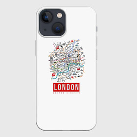 Чехол для iPhone 13 mini с принтом Лондон в Курске,  |  | london | англия | биг бен | великобритания | достопримечательности | карта | лондон | путешествия | я люблю лондон