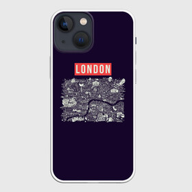 Чехол для iPhone 13 mini с принтом LONDON в Курске,  |  | london | англия | биг бен | великобритания | достопримечательности | карта | литературная карта | лондон | путешествия | твист | чарли чаплин | шерлок холмс | я люблю лондон