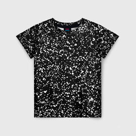 Детская футболка 3D с принтом Черно- белое в Курске, 100% гипоаллергенный полиэфир | прямой крой, круглый вырез горловины, длина до линии бедер, чуть спущенное плечо, ткань немного тянется | Тематика изображения на принте: капли | краска | кружочки | минимализм | точки