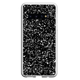 Чехол для Samsung Galaxy S10 с принтом Черно- белое в Курске, Силикон | Область печати: задняя сторона чехла, без боковых панелей | Тематика изображения на принте: капли | краска | кружочки | минимализм | точки
