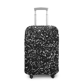 Чехол для чемодана 3D с принтом Черно- белое в Курске, 86% полиэфир, 14% спандекс | двустороннее нанесение принта, прорези для ручек и колес | Тематика изображения на принте: капли | краска | кружочки | минимализм | точки