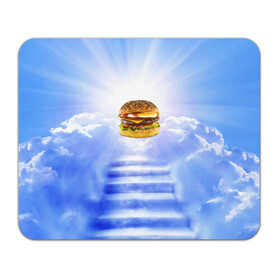 Коврик для мышки прямоугольный с принтом Райский бургер в Курске, натуральный каучук | размер 230 х 185 мм; запечатка лицевой стороны | Тематика изображения на принте: food | hamburger | hot dog | ангел | блики | булка | булочка | бургер | бутерброд | вкусняшки | гамбургер | еда | котлета | лестница | лучи | небесный | небо | обжора | облака | пейзаж | природа | рай | сендвич