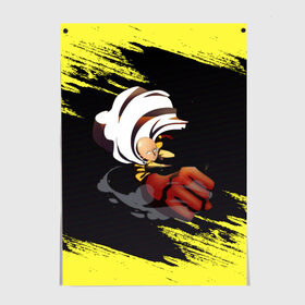 Постер с принтом Сайтама One Punch Man в Курске, 100% бумага
 | бумага, плотность 150 мг. Матовая, но за счет высокого коэффициента гладкости имеет небольшой блеск и дает на свету блики, но в отличии от глянцевой бумаги не покрыта лаком | anime | one punch man | аниме | анимэ | бэнг | ван панч мэн | ванпанчмен | генос | кинг | сайтама | соник | супер герой | торнадо | уан панч мен