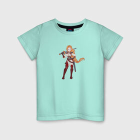 Детская футболка хлопок с принтом Воительница в Курске, 100% хлопок | круглый вырез горловины, полуприлегающий силуэт, длина до линии бедер | Тематика изображения на принте: воин | герой | девочка | девушка | меч