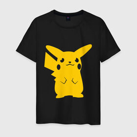 Мужская футболка хлопок с принтом PIKACHU в Курске, 100% хлопок | прямой крой, круглый вырез горловины, длина до линии бедер, слегка спущенное плечо. | anime | manga | pika pika | pikachu | pokemon | аниме | желтый | мультфильм | пика пика | пикачу | покемоны | япония