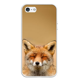 Чехол для iPhone 5/5S матовый с принтом Милая лисичка в Курске, Силикон | Область печати: задняя сторона чехла, без боковых панелей | Тематика изображения на принте: fox | foxy | животное | звери | лиса | лисенок | лисичка | милая | рыжая | фокс