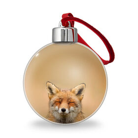Ёлочный шар с принтом Милая лисичка в Курске, Пластик | Диаметр: 77 мм | fox | foxy | животное | звери | лиса | лисенок | лисичка | милая | рыжая | фокс