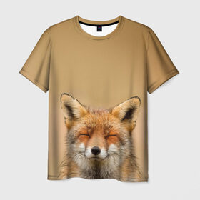 Мужская футболка 3D с принтом Милая лисичка в Курске, 100% полиэфир | прямой крой, круглый вырез горловины, длина до линии бедер | fox | foxy | животное | звери | лиса | лисенок | лисичка | милая | рыжая | фокс
