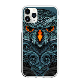 Чехол для iPhone 11 Pro Max матовый с принтом Ornament Owl в Курске, Силикон |  | Тематика изображения на принте: арт | глаза | животные | обложка | орнамент | перья | птица | рисунок | рок | сова | татуировки