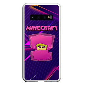 Чехол для Samsung Galaxy S10 с принтом Minecraft в Курске, Силикон | Область печати: задняя сторона чехла, без боковых панелей | minecraft | алекс | белый | блоки | ведьма | взрывчатка | визера | волк | гаст | добывать | дракон | зеленый куб | зомби | игра | крафт | крипер | кубики | лошадка | майн | майнкрафт | манкрафт | овечка | оцелот