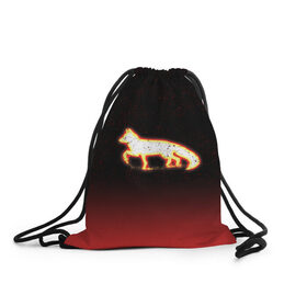 Рюкзак-мешок 3D с принтом Светящаяся лиса в Курске, 100% полиэстер | плотность ткани — 200 г/м2, размер — 35 х 45 см; лямки — толстые шнурки, застежка на шнуровке, без карманов и подкладки | fox | арт | животные | лиса