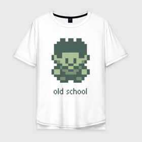 Мужская футболка хлопок Oversize с принтом Old school в Курске, 100% хлопок | свободный крой, круглый ворот, “спинка” длиннее передней части | gameboy | игра | персонаж | пиксель | рпг