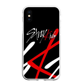 Чехол для iPhone XS Max матовый с принтом STRAY KIDS в Курске, Силикон | Область печати: задняя сторона чехла, без боковых панелей | Тематика изображения на принте: bang chan | changbin | felix | han | hyunjin | i.n. | k pop | lee know | seungmin | skz | stray kids | идолы | к поп