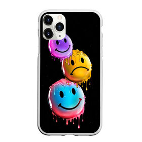 Чехол для iPhone 11 Pro Max матовый с принтом Smail в Курске, Силикон |  | lol | smile | грусть | краски | мем | позитив | рожица | смайл | смех | улыбка