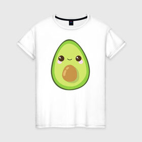 Женская футболка хлопок с принтом Avocado в Курске, 100% хлопок | прямой крой, круглый вырез горловины, длина до линии бедер, слегка спущенное плечо | 1 годик | love | дети | детские | любовь | малыш | малыши | ребенок