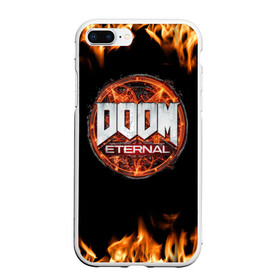 Чехол для iPhone 7Plus/8 Plus матовый с принтом DOOM Eternal в Курске, Силикон | Область печати: задняя сторона чехла, без боковых панелей | doom eternal | дум | игра | компьютерная | логотип | надпись | огненный | огонь | подарок | пожар | символ | фанату | черный