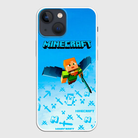 Чехол для iPhone 13 mini с принтом Minecraft в Курске,  |  | minecraft | алекс | белый | блоки | ведьма | взрывчатка | визера | волк | гаст | добывать | дракон | зеленый куб | зомби | игра | крафт | крипер | кубики | лошадка | майн | майнкрафт | манкрафт | овечка | оцелот