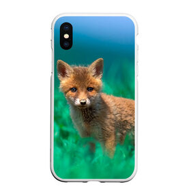 Чехол для iPhone XS Max матовый с принтом маленький лисенок в Курске, Силикон | Область печати: задняя сторона чехла, без боковых панелей | Тематика изображения на принте: fox | foxy | животное | звери | лиса | лисенок | лисичка | милая | рыжая | фокс
