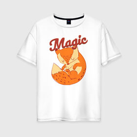 Женская футболка хлопок Oversize с принтом Magic в Курске, 100% хлопок | свободный крой, круглый ворот, спущенный рукав, длина до линии бедер
 | 1 годик | love | дети | детские | любовь | малыш | малыши | ребенок