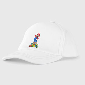 Детская бейсболка с принтом Super Mario в Курске, 100% хлопок | классический козырек, металлическая застежка-регулятор размера | видеоигра | игра | марио | персонаж