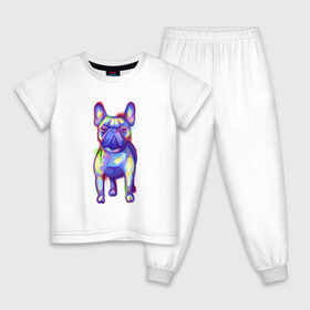 Детская пижама хлопок с принтом Французский бульдог акварель в Курске, 100% хлопок |  брюки и футболка прямого кроя, без карманов, на брюках мягкая резинка на поясе и по низу штанин
 | art | bulldog | colorful | dog | france | french | illustration | watercolor | акварельный | акварелью | арт | брызги | бульдожик | бульдожка | иллюстрация | краски | пес | песик | порода | разводы | разноцветный | рисунок | собака