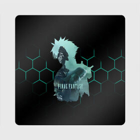 Магнит виниловый Квадрат с принтом Final Fantasy VII Remake в Курске, полимерный материал с магнитным слоем | размер 9*9 см, закругленные углы | final fantasy | final fantasy vii remake | герой | игра | компьютерная | подарок | ремейк | силуэт | синяя | узор | файнл фэнтези