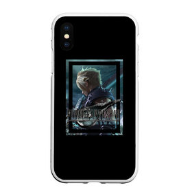 Чехол для iPhone XS Max матовый с принтом Final Fantasy VII Remake в Курске, Силикон | Область печати: задняя сторона чехла, без боковых панелей | final fantasy | final fantasy vii remake | герой | игра | компьютерная | подарок | ремейк | силуэт | синяя | узор | файнл фэнтези
