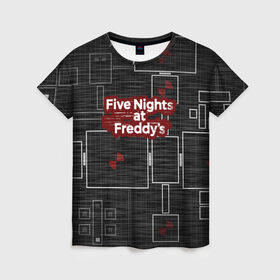 Женская футболка 3D с принтом Five Nights At Freddy в Курске, 100% полиэфир ( синтетическое хлопкоподобное полотно) | прямой крой, круглый вырез горловины, длина до линии бедер | 5 ночей с фредди | five nights at freddys | fnaf | игра | игрок | книга | логотип | пиццерия | подарок | страшилка | схема | фнаф | фредди