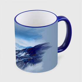 Кружка с принтом Серо-голубые горы в Курске, керамика | ёмкость 330 мл | арт | горы | живопись | кистью | краски | пейзаж | рисунок | серый