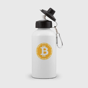 Бутылка спортивная с принтом Bitcoin / Биткоин в Курске, металл | емкость — 500 мл, в комплекте две пластиковые крышки и карабин для крепления | bitcoin | btc | биткоин | валюта | деньги | криптовалюта