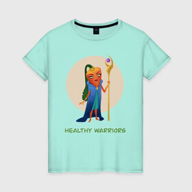 Женская футболка хлопок с принтом Здоровые воины в Курске, 100% хлопок | прямой крой, круглый вырез горловины, длина до линии бедер, слегка спущенное плечо | здоровье | маг | морковь | овощи | оранжевый