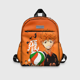 Детский рюкзак 3D с принтом Волебольная команда из аниме HAIKYUU!! в Курске, 100% полиэстер | лямки с регулируемой длиной, сверху петелька, чтобы рюкзак можно было повесить на вешалку. Основное отделение закрывается на молнию, как и внешний карман. Внутри дополнительный карман. По бокам два дополнительных кармашка | Тематика изображения на принте: anime | haikyu | haikyuu | karasuno | аниме | волейбол | ворон | карасуно | манга | мяч | сёё хината