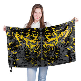 Флаг 3D с принтом Ужасы хорор в Курске, 100% полиэстер | плотность ткани — 95 г/м2, размер — 67 х 109 см. Принт наносится с одной стороны | абстракция | жёлтый | кора | пятна | робот | ужасы | узор | фантастика | футуризм | хорор | цвета 2021