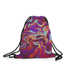 Рюкзак-мешок 3D с принтом colorful waves в Курске, 100% полиэстер | плотность ткани — 200 г/м2, размер — 35 х 45 см; лямки — толстые шнурки, застежка на шнуровке, без карманов и подкладки | abstract | colors | paint | pattern | violet | waves | абстракция | волны | краска | цветной