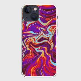 Чехол для iPhone 13 mini с принтом colorful waves в Курске,  |  | abstract | colors | paint | pattern | violet | waves | абстракция | волны | краска | цветной