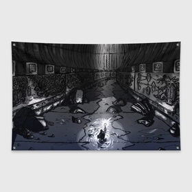 Флаг-баннер с принтом Lovecraft Лавкрафт в Курске, 100% полиэстер | размер 67 х 109 см, плотность ткани — 95 г/м2; по краям флага есть четыре люверса для крепления | lovecraft | говард филлипс лавкрафт | ктулху | лавкрафт | филлипс лавкрафт