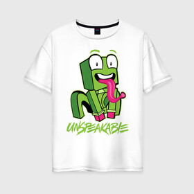 Женская футболка хлопок Oversize с принтом ROBLOX UNSPEAKABLE в Курске, 100% хлопок | свободный крой, круглый ворот, спущенный рукав, длина до линии бедер
 | roblox | unspeakable | игра | компьютерная игра | онлайн | онлайн игра | роблакс | роблокс