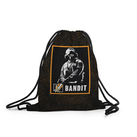 Рюкзак-мешок 3D с принтом Bandit в Курске, 100% полиэстер | плотность ткани — 200 г/м2, размер — 35 х 45 см; лямки — толстые шнурки, застежка на шнуровке, без карманов и подкладки | bandit | r6s | rainbow six siege | бандит | оперативник | персонаж