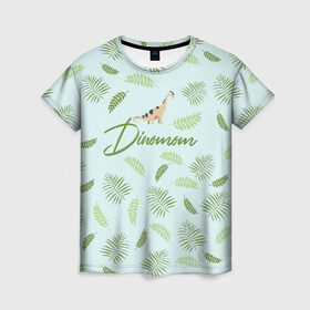 Женская футболка 3D с принтом Dinomom в Курске, 100% полиэфир ( синтетическое хлопкоподобное полотно) | прямой крой, круглый вырез горловины, длина до линии бедер | dino | dinosaur | family | family look | детские | для всей семьи | семейные | семья | фэмили лук