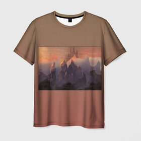Мужская футболка 3D с принтом Долина острых утесов в Курске, 100% полиэфир | прямой крой, круглый вырез горловины, длина до линии бедер | замок | камни | пейзаж | скалы
