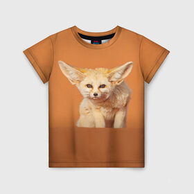 Детская футболка 3D с принтом Забавный лисенок в Курске, 100% гипоаллергенный полиэфир | прямой крой, круглый вырез горловины, длина до линии бедер, чуть спущенное плечо, ткань немного тянется | Тематика изображения на принте: fox | foxy | животное | звери | лиса | лисенок | лисичка | милая | рыжая | фокс