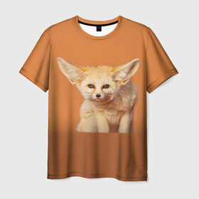 Мужская футболка 3D с принтом Забавный лисенок в Курске, 100% полиэфир | прямой крой, круглый вырез горловины, длина до линии бедер | Тематика изображения на принте: fox | foxy | животное | звери | лиса | лисенок | лисичка | милая | рыжая | фокс