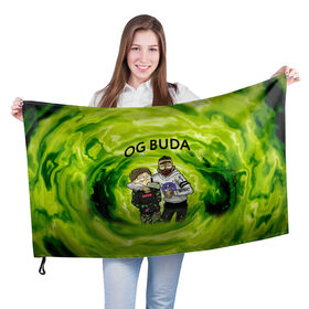 Флаг 3D с принтом Репер - OG Buda в Курске, 100% полиэстер | плотность ткани — 95 г/м2, размер — 67 х 109 см. Принт наносится с одной стороны | lil melon | og buda | seemee. | оджи буда | репер | рэп исполнитель | федук