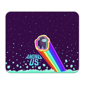 Коврик для мышки прямоугольный с принтом AMONG US neon rainbow в Курске, натуральный каучук | размер 230 х 185 мм; запечатка лицевой стороны | Тематика изображения на принте: детский | космос | неоновый | радуга | стильная | тренд | яркий