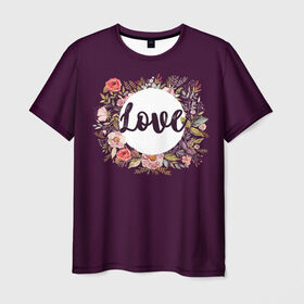 Мужская футболка 3D с принтом Love в Курске, 100% полиэфир | прямой крой, круглый вырез горловины, длина до линии бедер | 14 февряля | amor | kiss | love | love you | my love | valentine | валентин | люблю | любовь | отношения | пара | поцелуй | я люблю