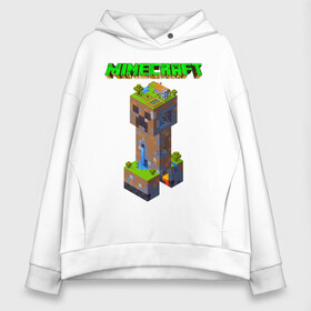 Женское худи Oversize хлопок с принтом Minecraft в Курске, френч-терри — 70% хлопок, 30% полиэстер. Мягкий теплый начес внутри —100% хлопок | боковые карманы, эластичные манжеты и нижняя кромка, капюшон на магнитной кнопке | minecraft | алекс | белый | блоки | ведьма | взрывчатка | визера | волк | гаст | добывать | дракон | зеленый куб | зомби | игра | крафт | крипер | кубики | лошадка | майн | майнкрафт | манкрафт | овечка | оцелот