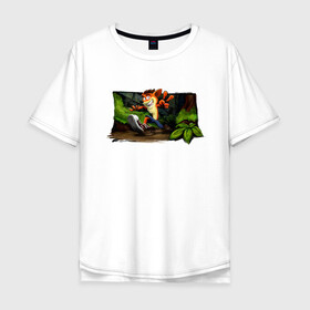 Мужская футболка хлопок Oversize с принтом Bandicoot в Курске, 100% хлопок | свободный крой, круглый ворот, “спинка” длиннее передней части | Тематика изображения на принте: bandicoot | coco bandicoot | crash | крэш | крэш бандикут