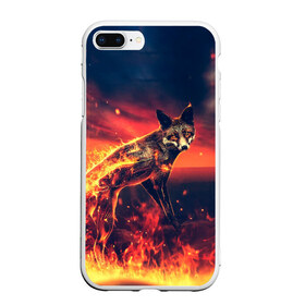 Чехол для iPhone 7Plus/8 Plus матовый с принтом Огненная лиса в Курске, Силикон | Область печати: задняя сторона чехла, без боковых панелей | fox | foxy | животное | звери | лиса | лисенок | лисичка | милая | рыжая | фокс